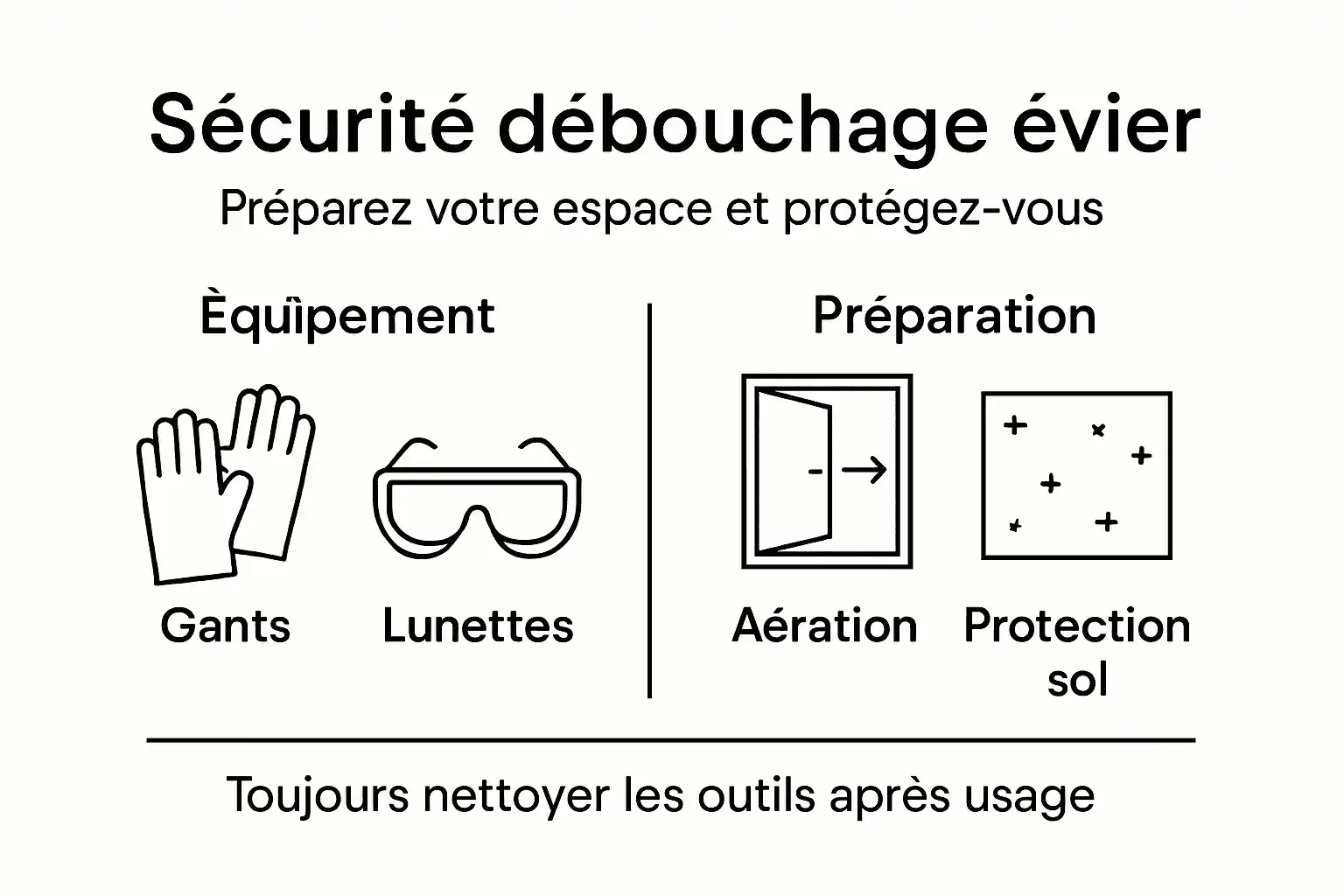 Guide visuel : les bons gestes pour déboucher son évier en toute sécurité
