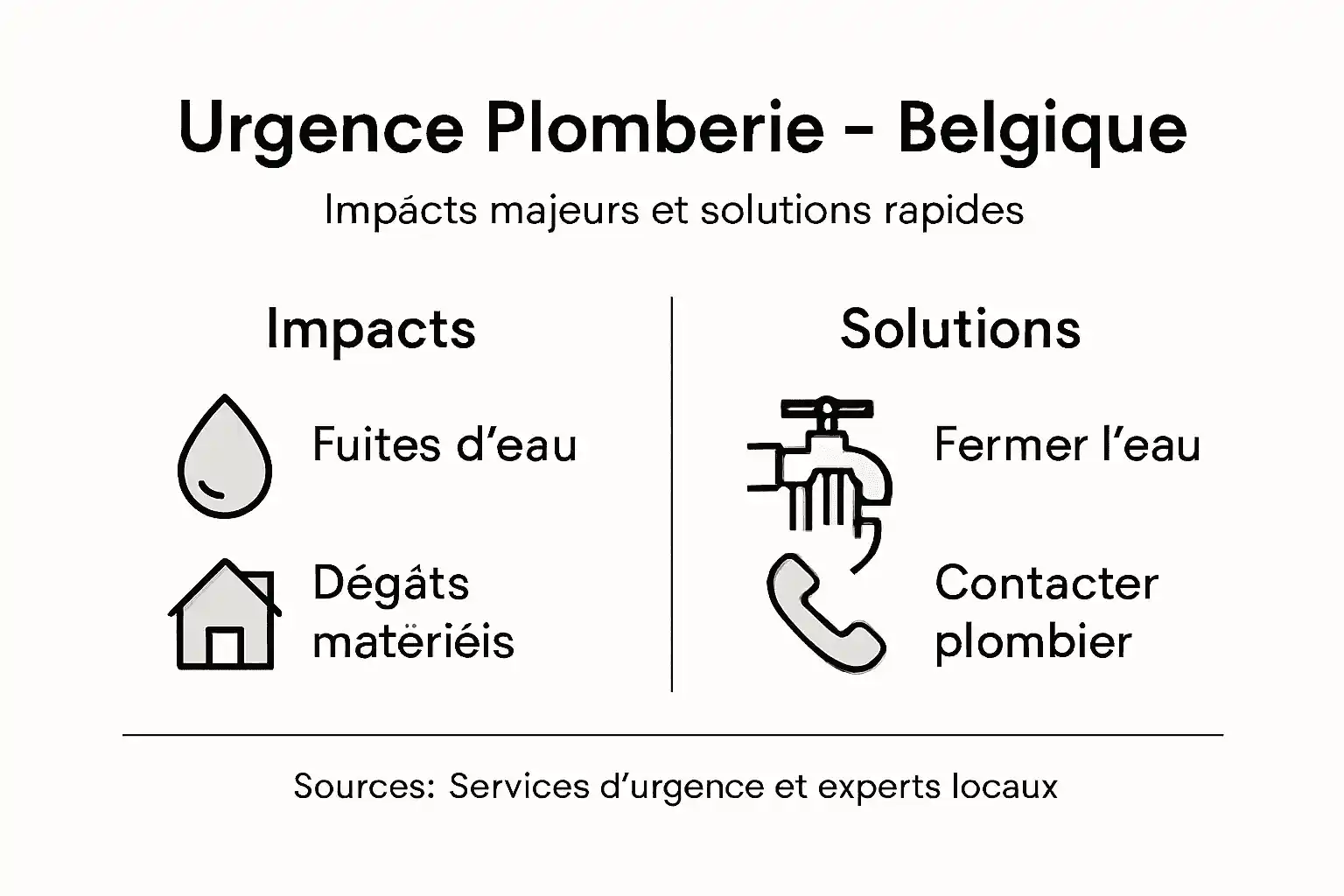 Infographie : les conséquences des urgences en plomberie et les solutions en Belgique
