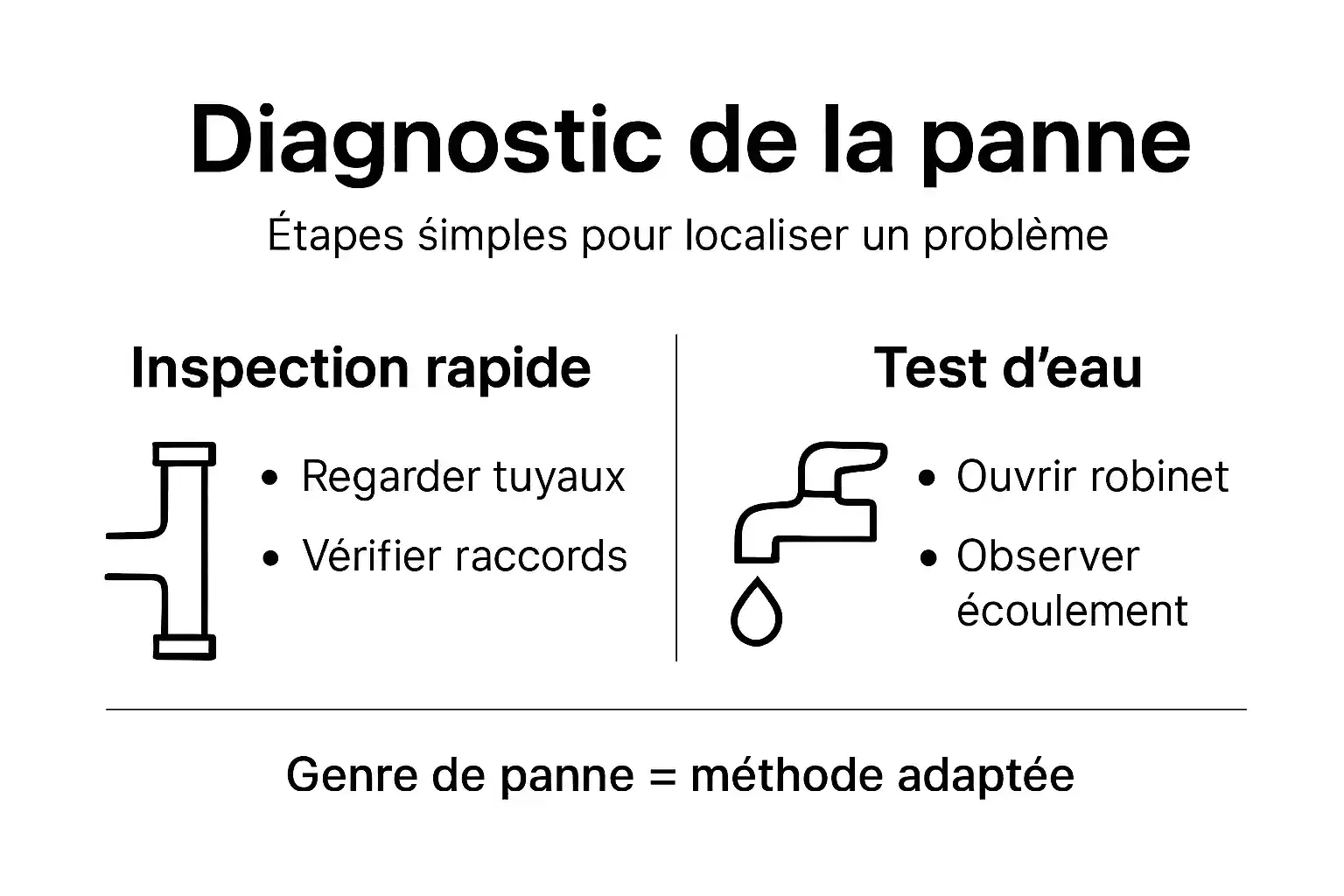 Infographie : les étapes clés pour identifier une panne de plomberie