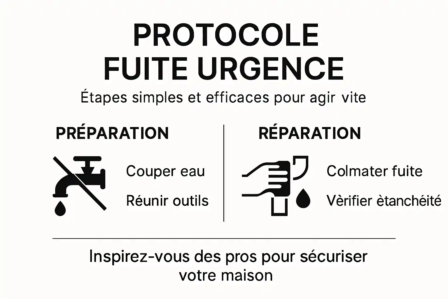 Infographie : les différentes étapes pour colmater une fuite