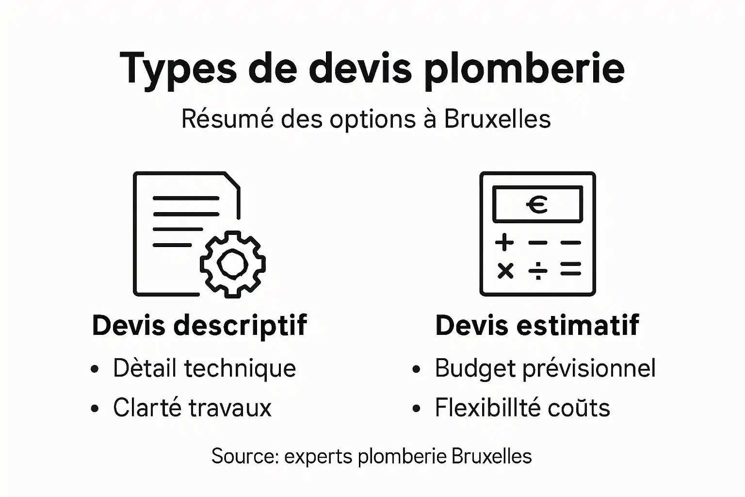 Découvrez notre infographie dédiée aux différents types de devis en plomberie.