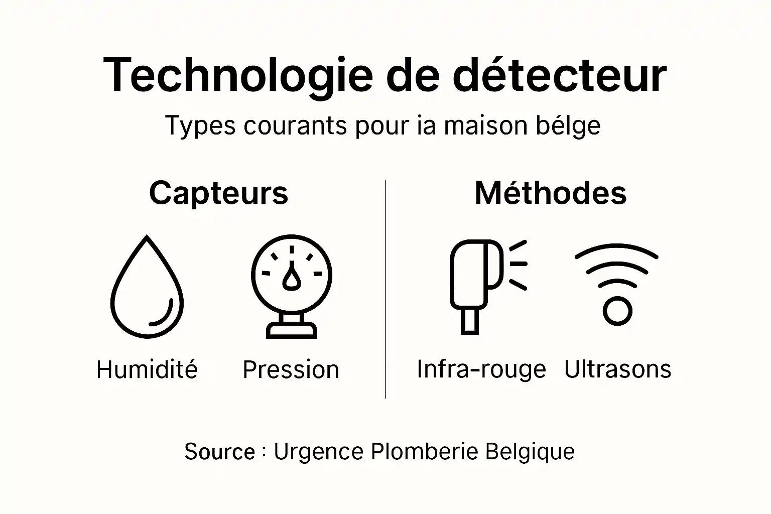 Découvrez notre infographie dédiée aux différentes technologies de détection des fuites d’eau.
