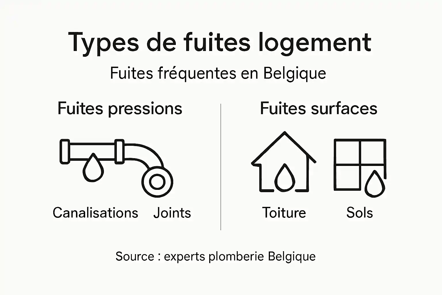Infographie : les différentes fuites que l’on retrouve dans les logements en Belgique