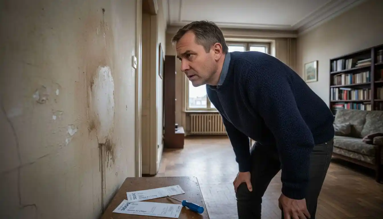 Un propriétaire s’inquiète de l’humidité qui gagne son mur.